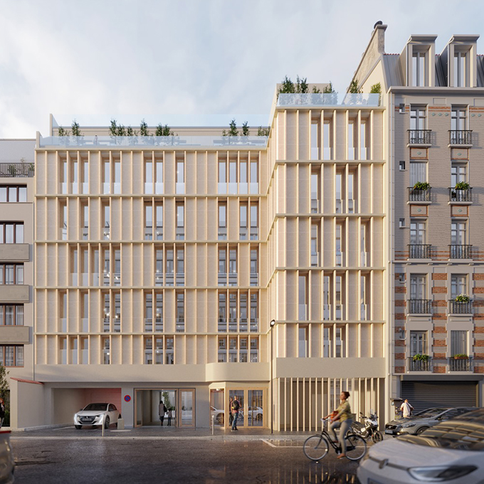 Westown 54 - projet de réhabilitation tertiaire - Boulogne-Billancourt - Z Architecture - perspective façade rue