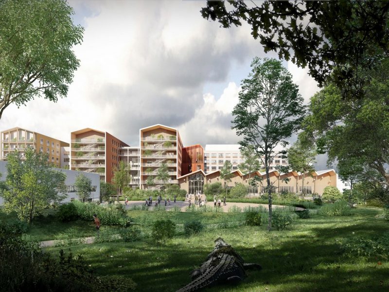 Pôle d'Innovation Collaboratif - Parc Cataroux - Clermont-Ferrand - Z Architecture - perspective vue parc