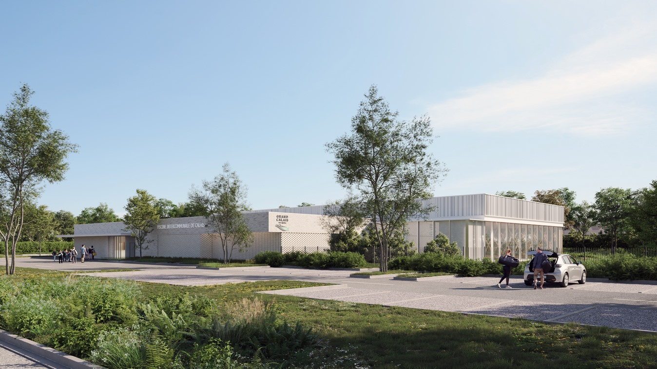 Nouvelle piscine intercommunale - Calais (62) - Z Architecture - façade entrée