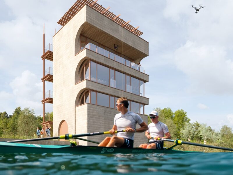 Tour arrivée du stade nautique international Didier Simond - Mantes-la-Jolie (78) - Z Architecture